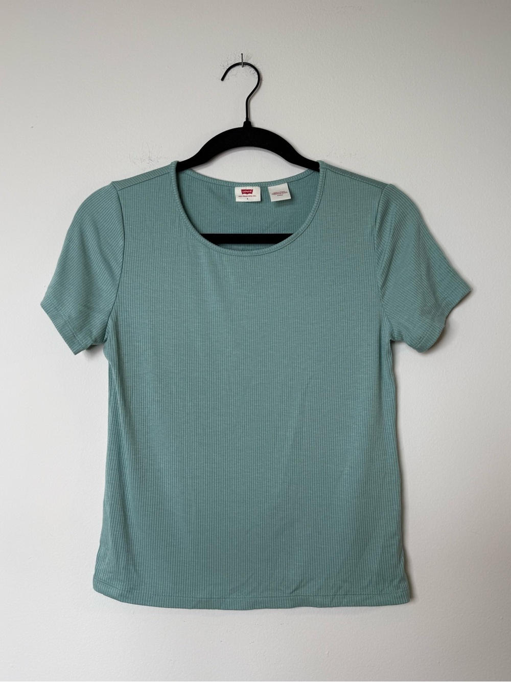 Levi's Women's Teal Ribbed Short Sleeve Tee